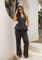 Monroe Polka Halter Backless Set