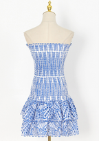 Sunlit Embroidered Strapless Mini Dress