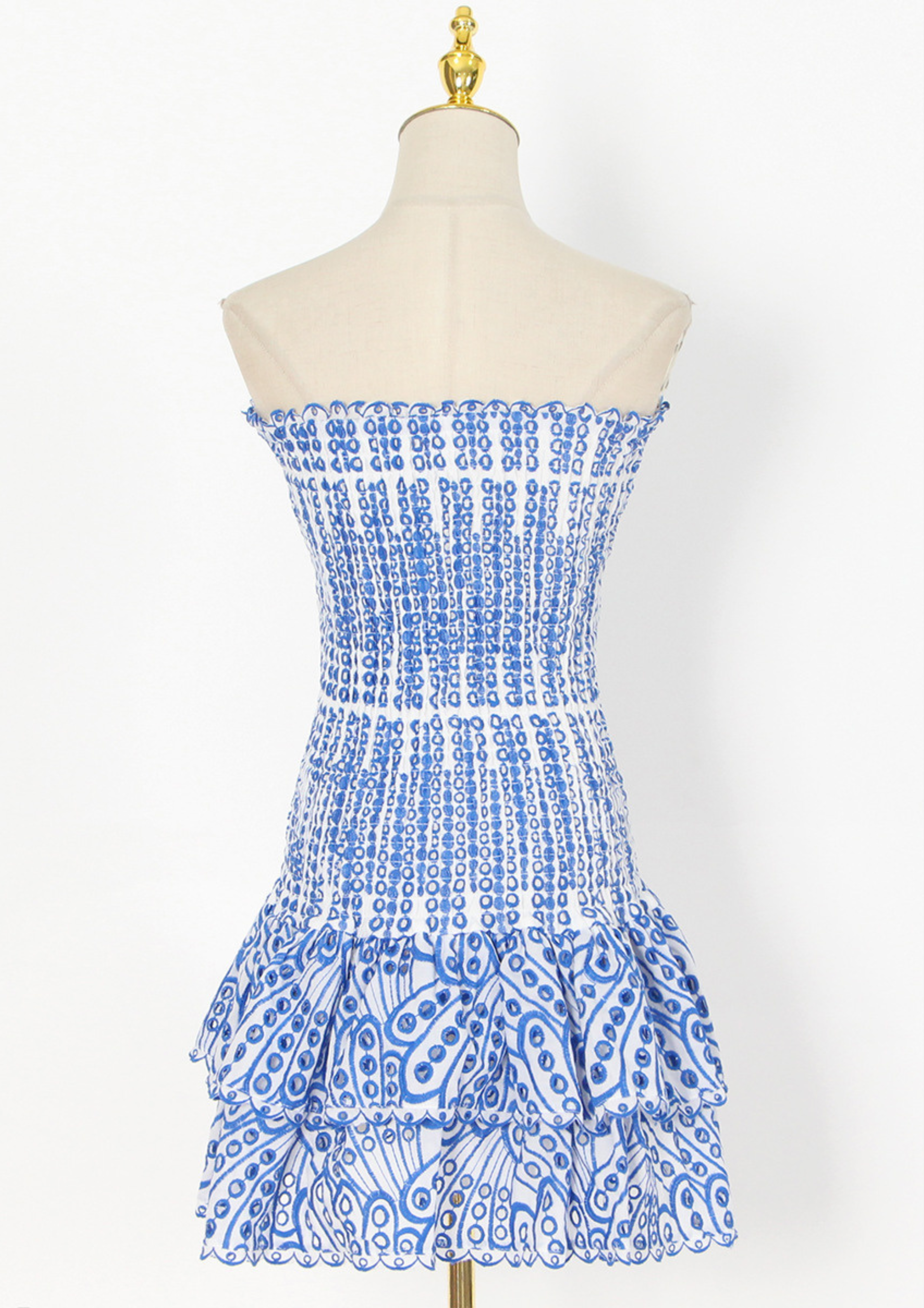 Sunlit Embroidered Strapless Mini Dress