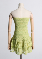 Mila  Embroidered Strapless Mini Dress