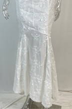 Lace Corset Embroidered  Backless Maxi Set