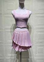 Luna Lace Up Pleated Mini Set