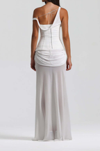 Skyla Sheer Drape Off SHoulder Maxi Dress