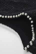 Luxury Pearl Trimmed Beaded Vest & Pleated Skirt Set