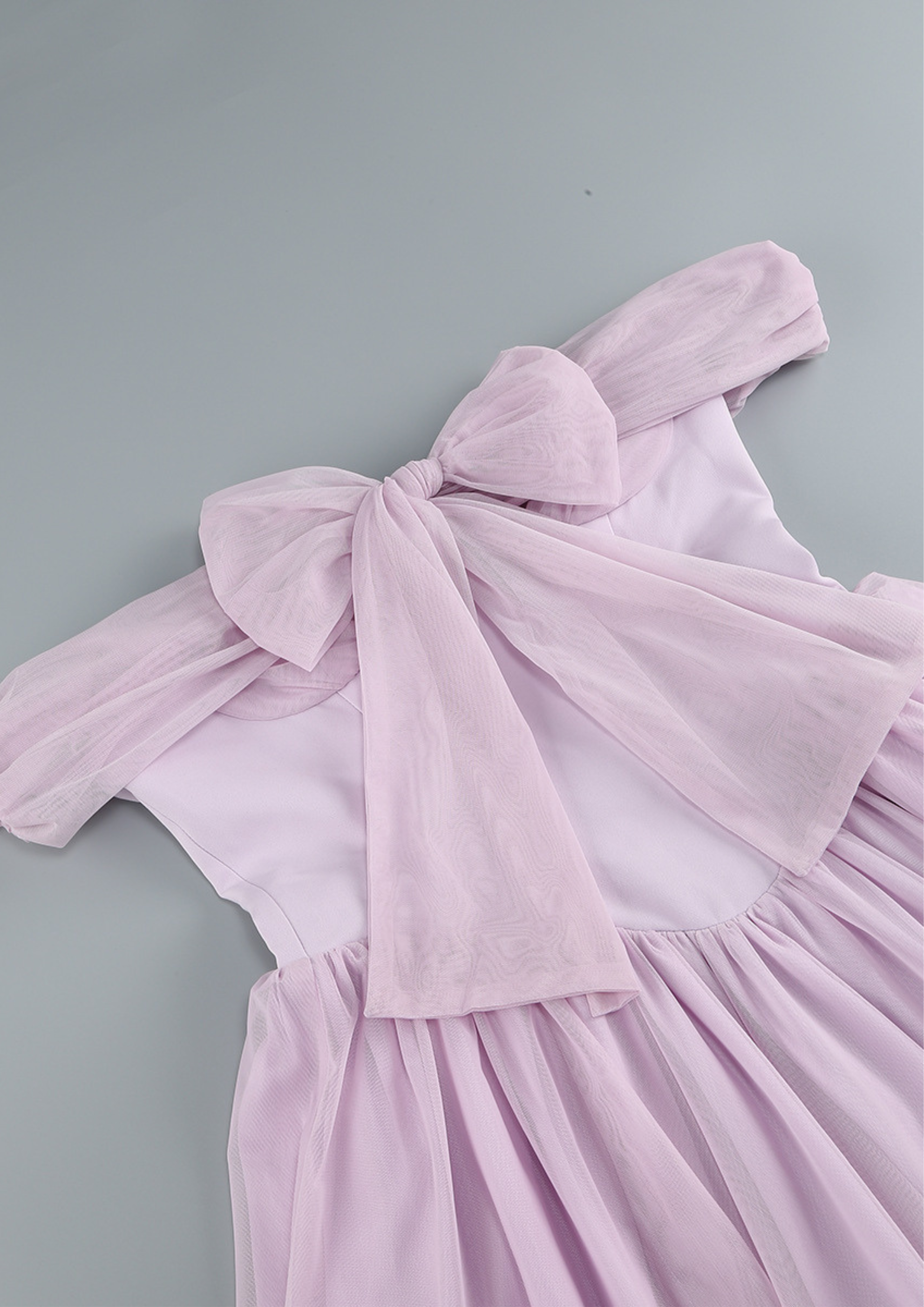 Lavender Étoile Off Shoulder Bow Mini Dress