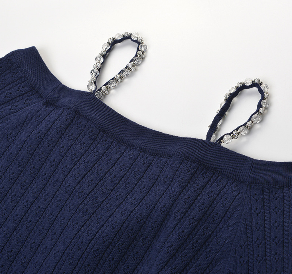 Belle Knit Sparkle Sleeve Mini Dress
