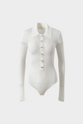 Soft Viscose Knit Long Sleeve Bodysuit Top
