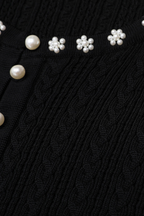 Rosette Pearl Knit Flower Cuffs  Top