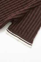 Cocoa Tipped Polo Knit Mini Dress