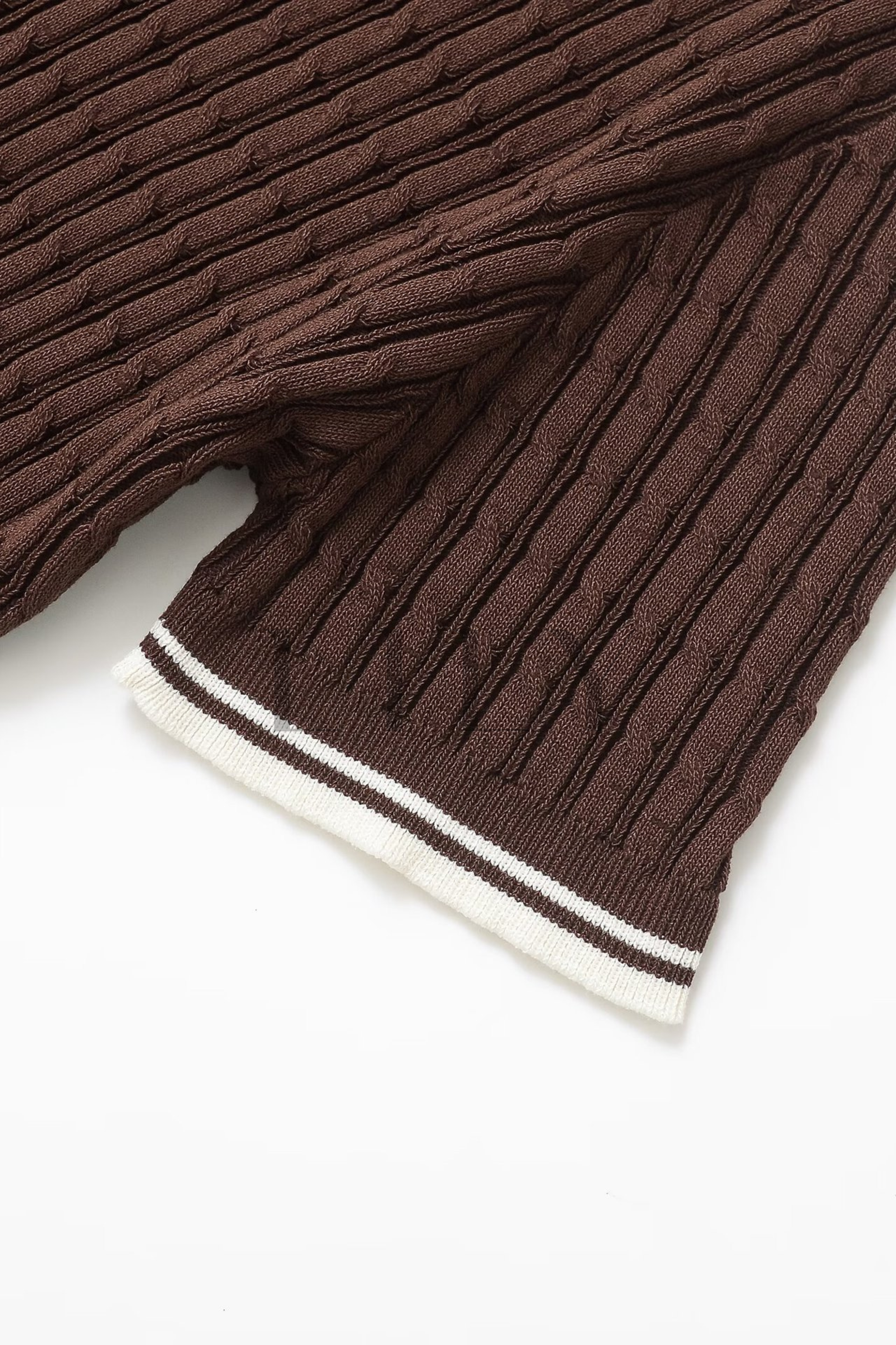 Cocoa Tipped Polo Knit Mini Dress