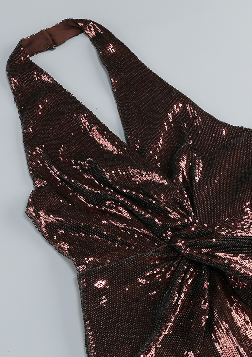 Midnight Twist Sequin Halter Backless Jumpsuit