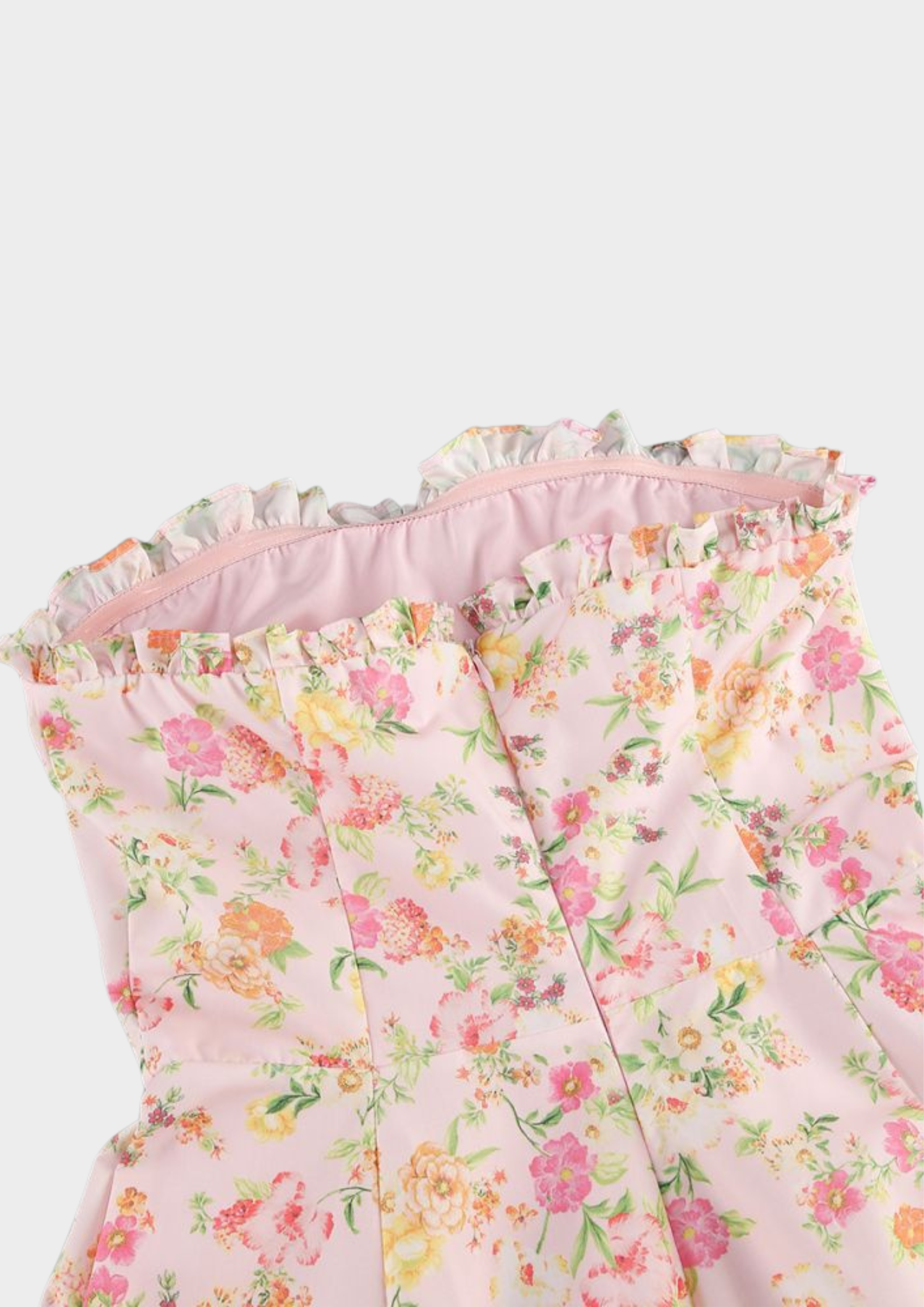 Serena Fishbone Lace Up Maxi Dress – Pink Floral
