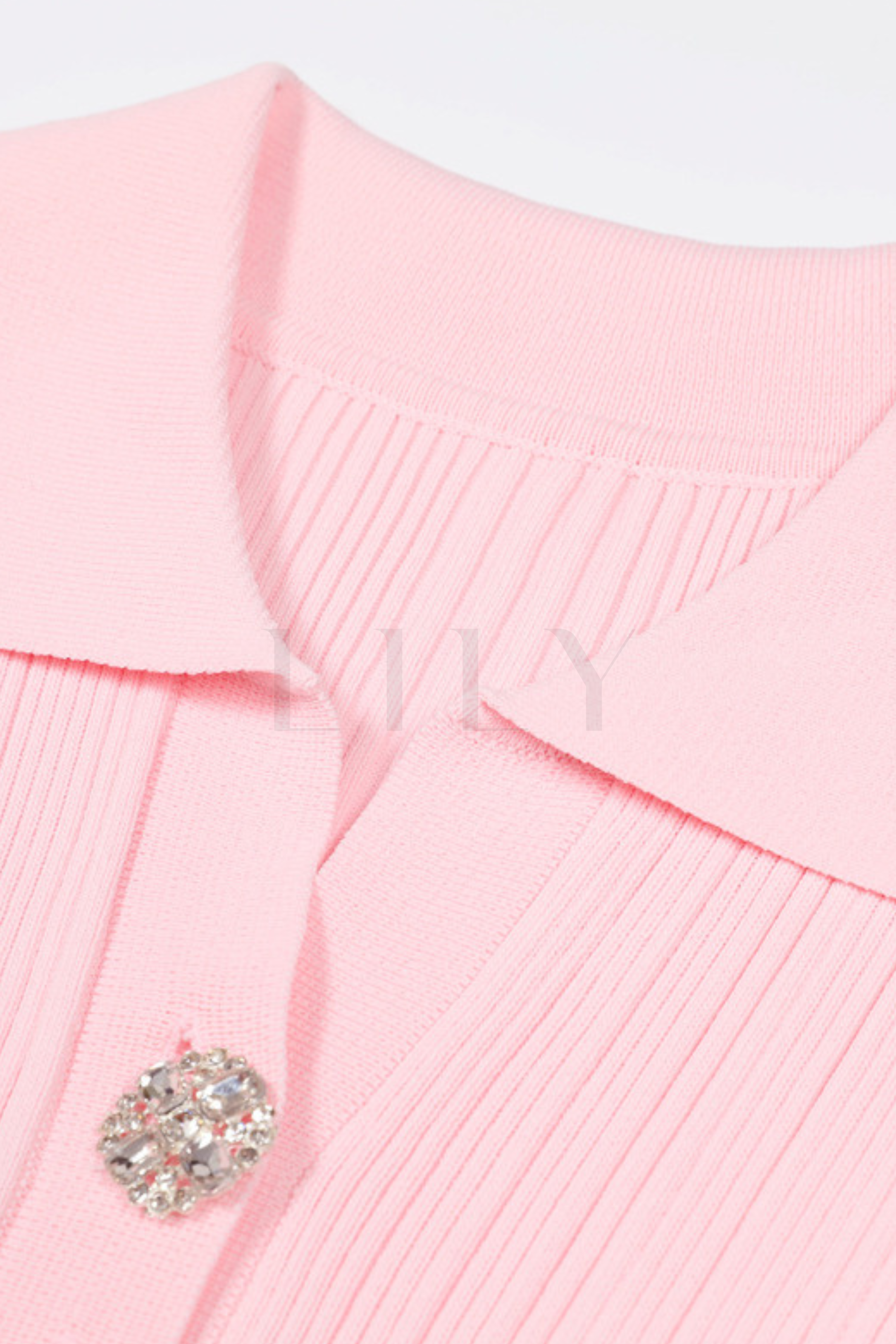 Chérie Knit Crystal Button Pleated Mini Dress