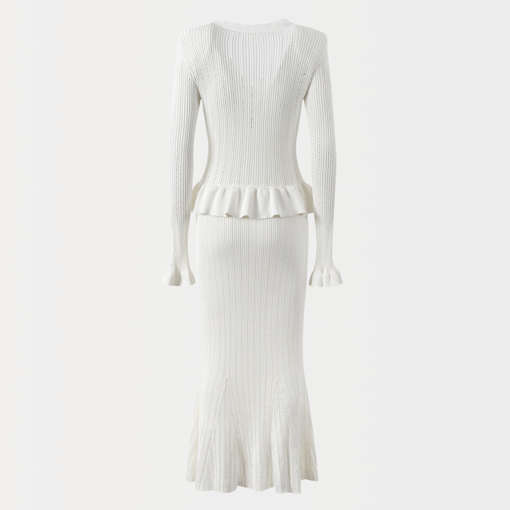 Ivory Charm Ruffle Dress