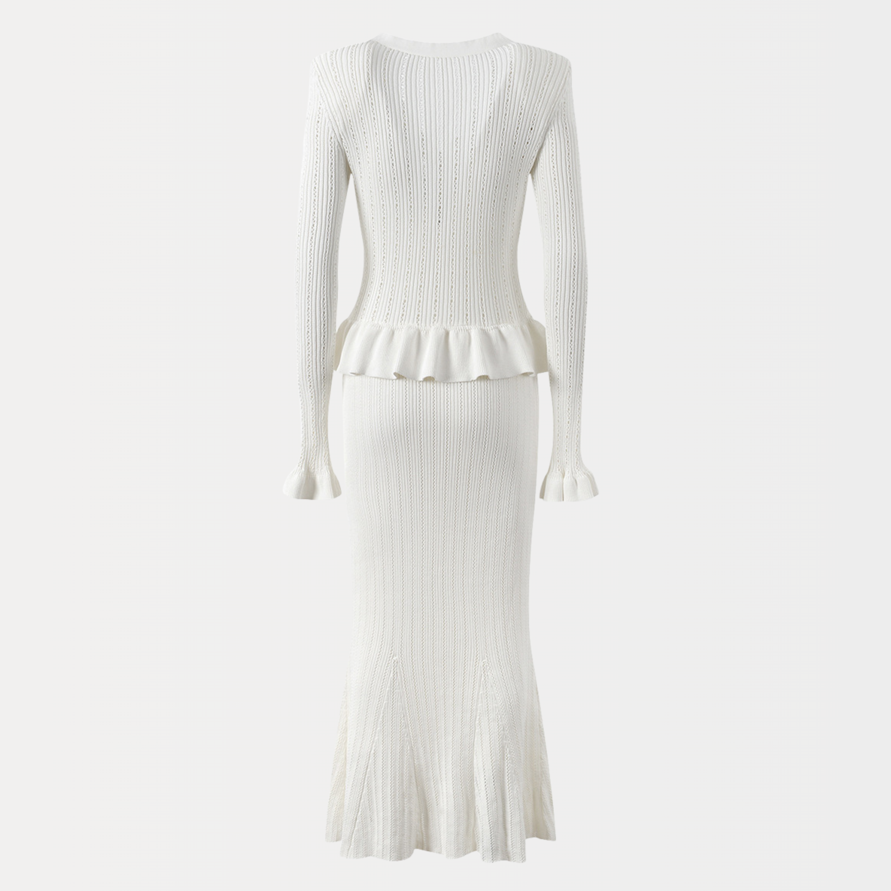 Ivory Charm Ruffle Dress