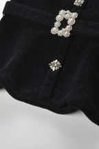 Velvet Pearl Luxe Waist Cardigan Top