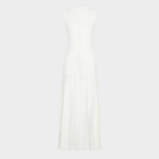 Pearl Trim Elegance Maxi Dress