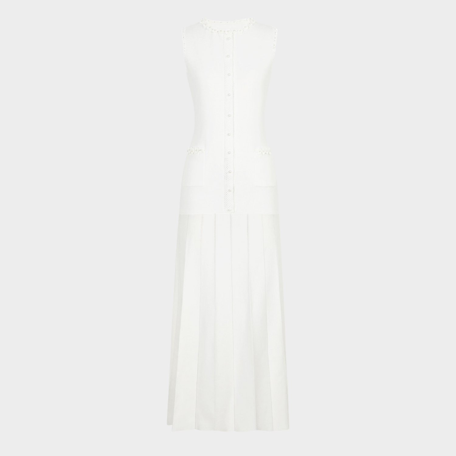 Pearl Trim Elegance Maxi Dress