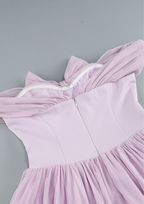 Lavender Étoile Off Shoulder Bow Mini Dress