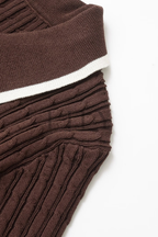Cocoa Tipped Polo Knit Mini Dress