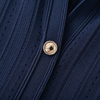 Denim Collar Buttoned Knit Maxi Dress