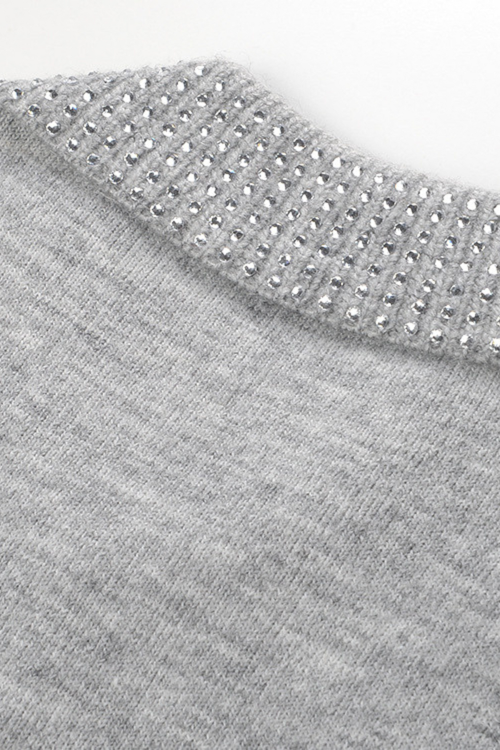 Diamond Beaded Soft Wool Collar Top