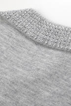 Diamond Beaded Soft Wool Collar Top