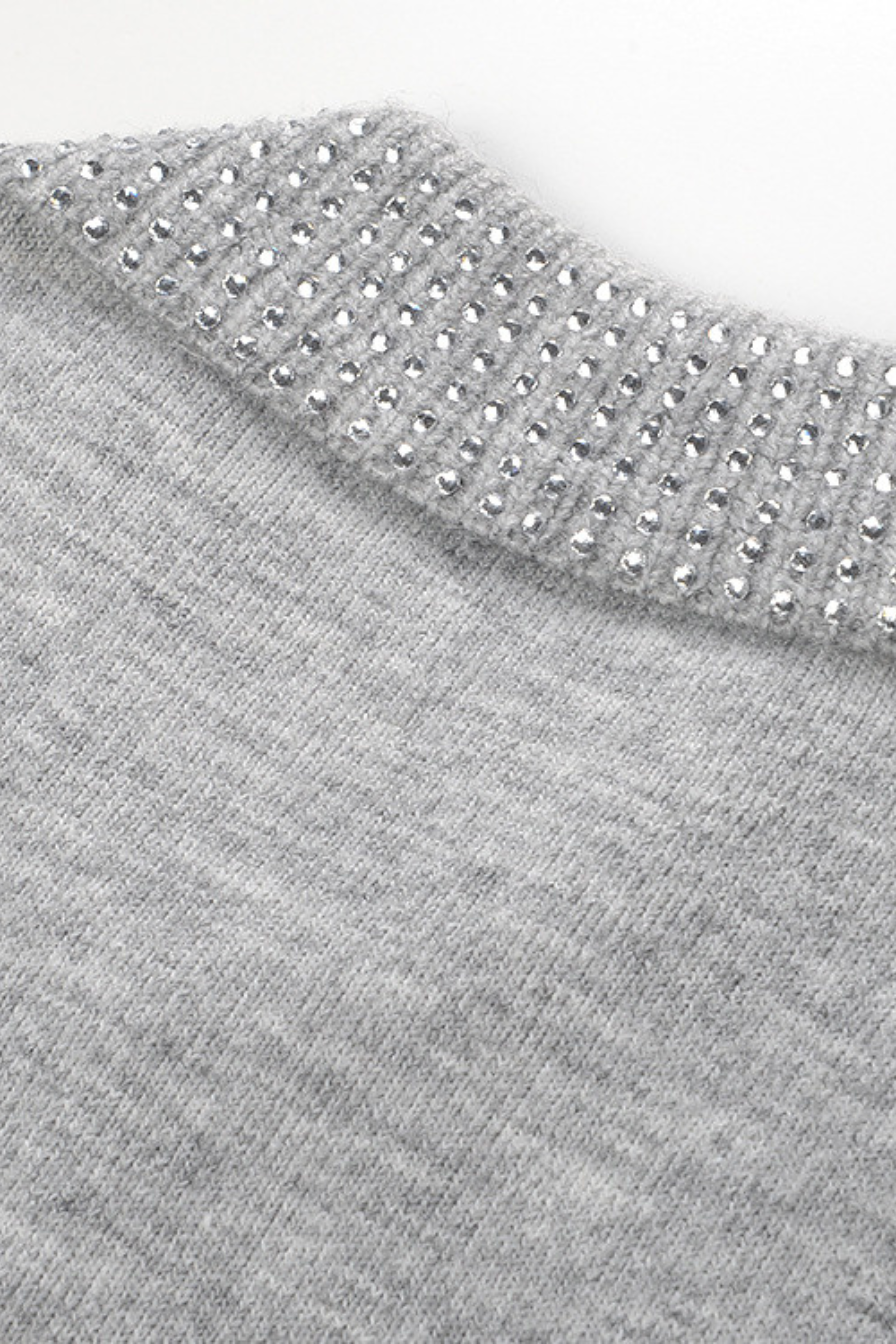 Diamond Beaded Soft Wool Collar Top