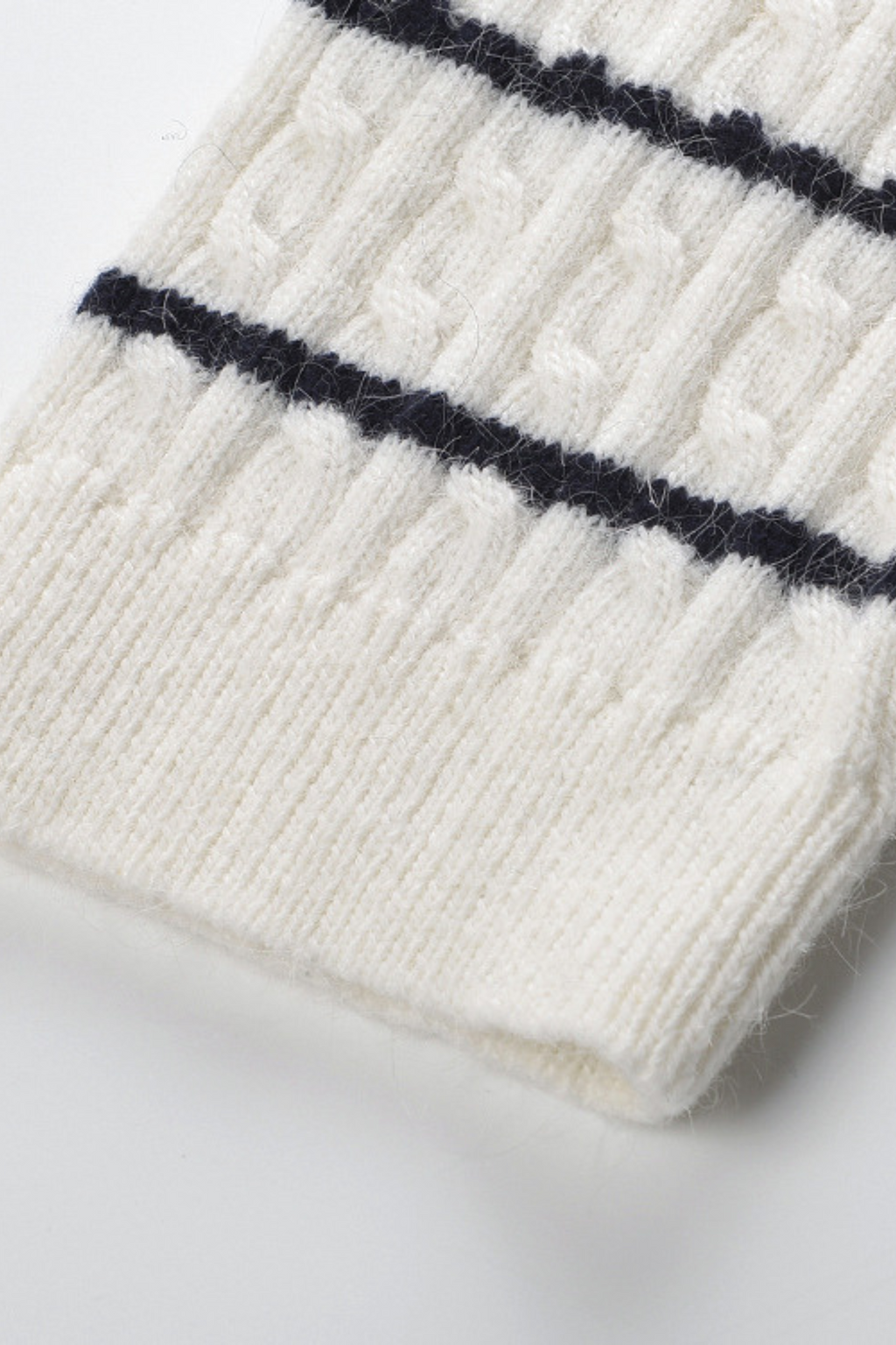 Pearl Striped Jacquard Knit Sweater Top
