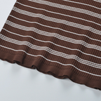 Cocoa Stripe Ribbed Polo Knit Top