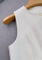 Iris Ivory Tweed Sleeveless Vest Top