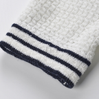 Marina Stripe Button Detail Knit Mini Dress - White