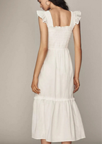 Ivory Meadow Smocked Midi Dress
