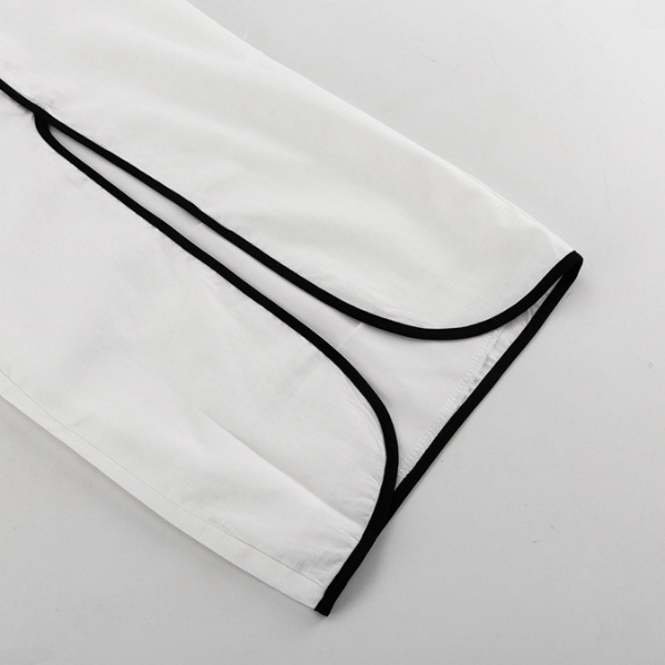 Contrast Trim Vest  Wide Leg Pants Set