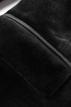 Noir Velvet  Ostrich Feather Cuffs Blazer