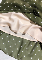 Olive Polka Mulbery Silk Mini Dress