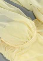 Sunset Glow Draped Mesh Maxi Dress