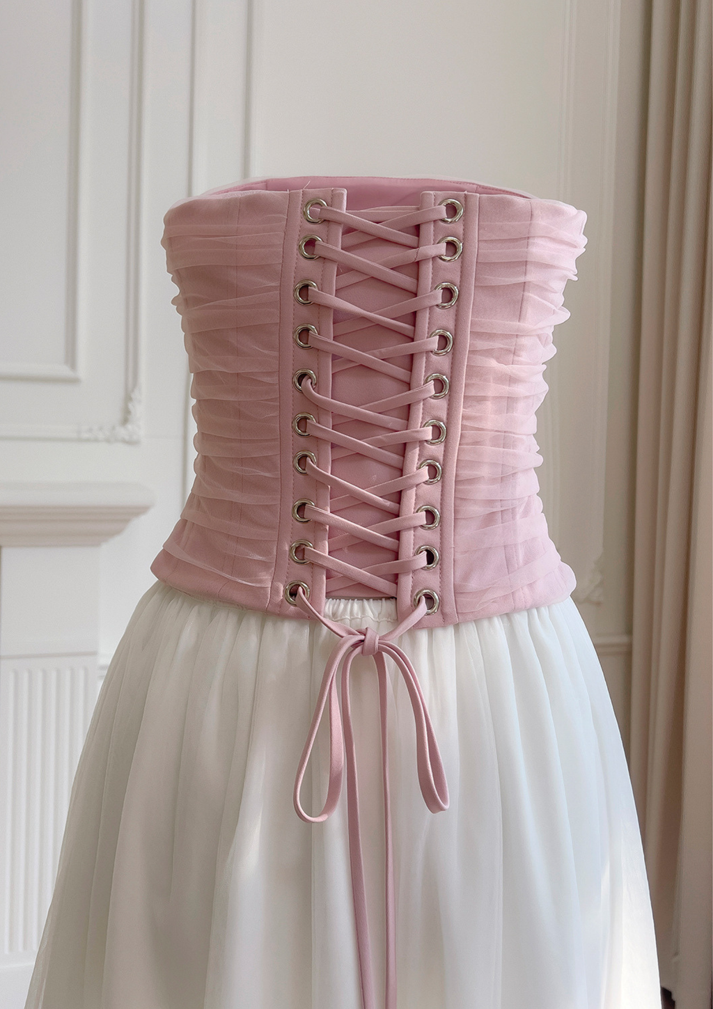 Blush Petal Corset Skirt Set
