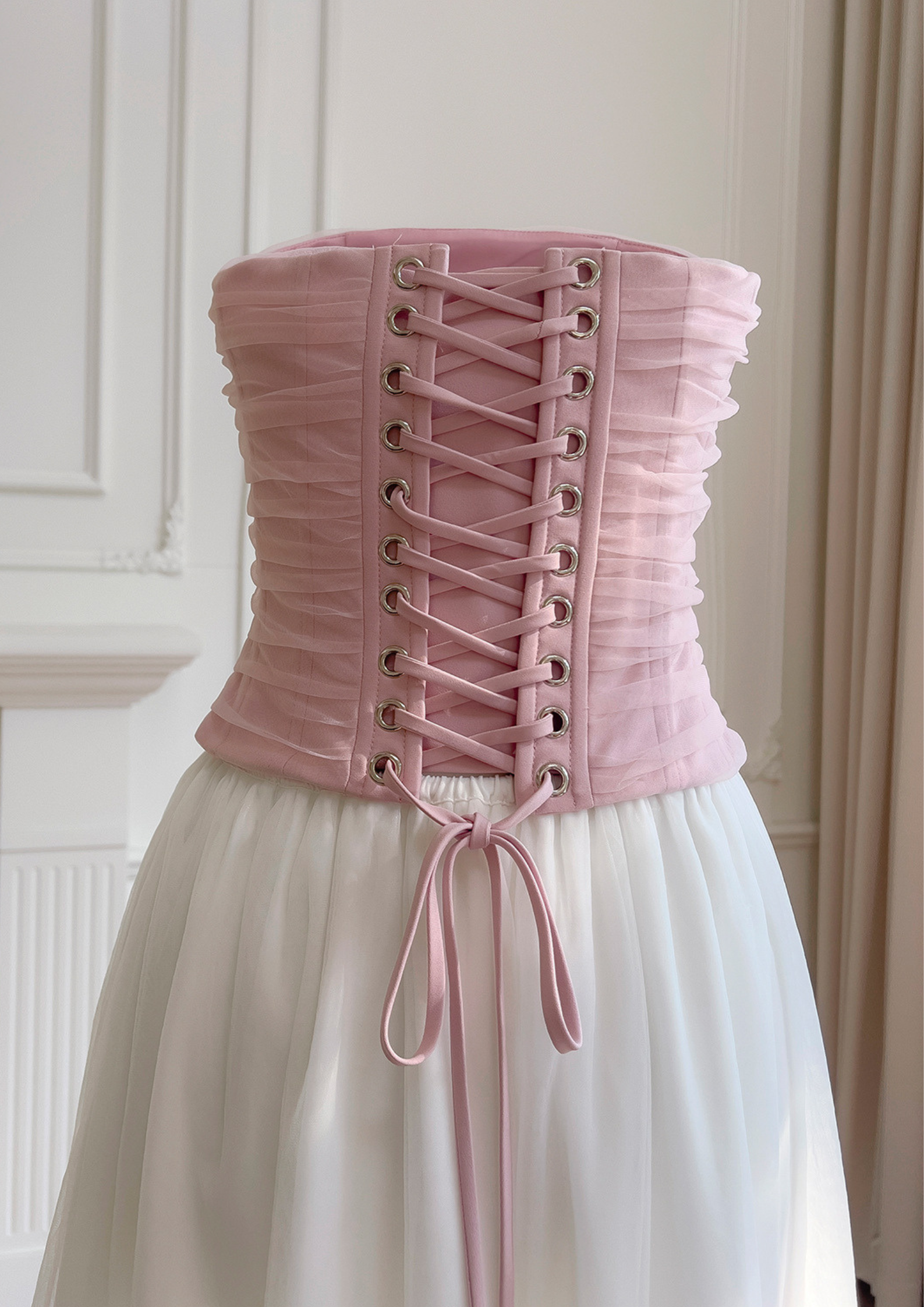 Blush Petal Corset Skirt Set