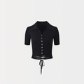 Noir Buttoned Crop Top