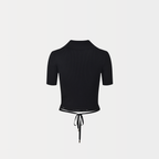 Noir Buttoned Crop Top