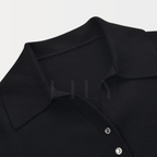 Noir Buttoned Crop Top