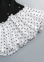 Midnight Pearl Polka Bubble Mini Dress