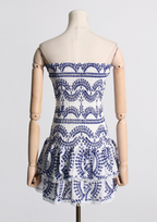 Mila  Embroidered Strapless Mini Dress
