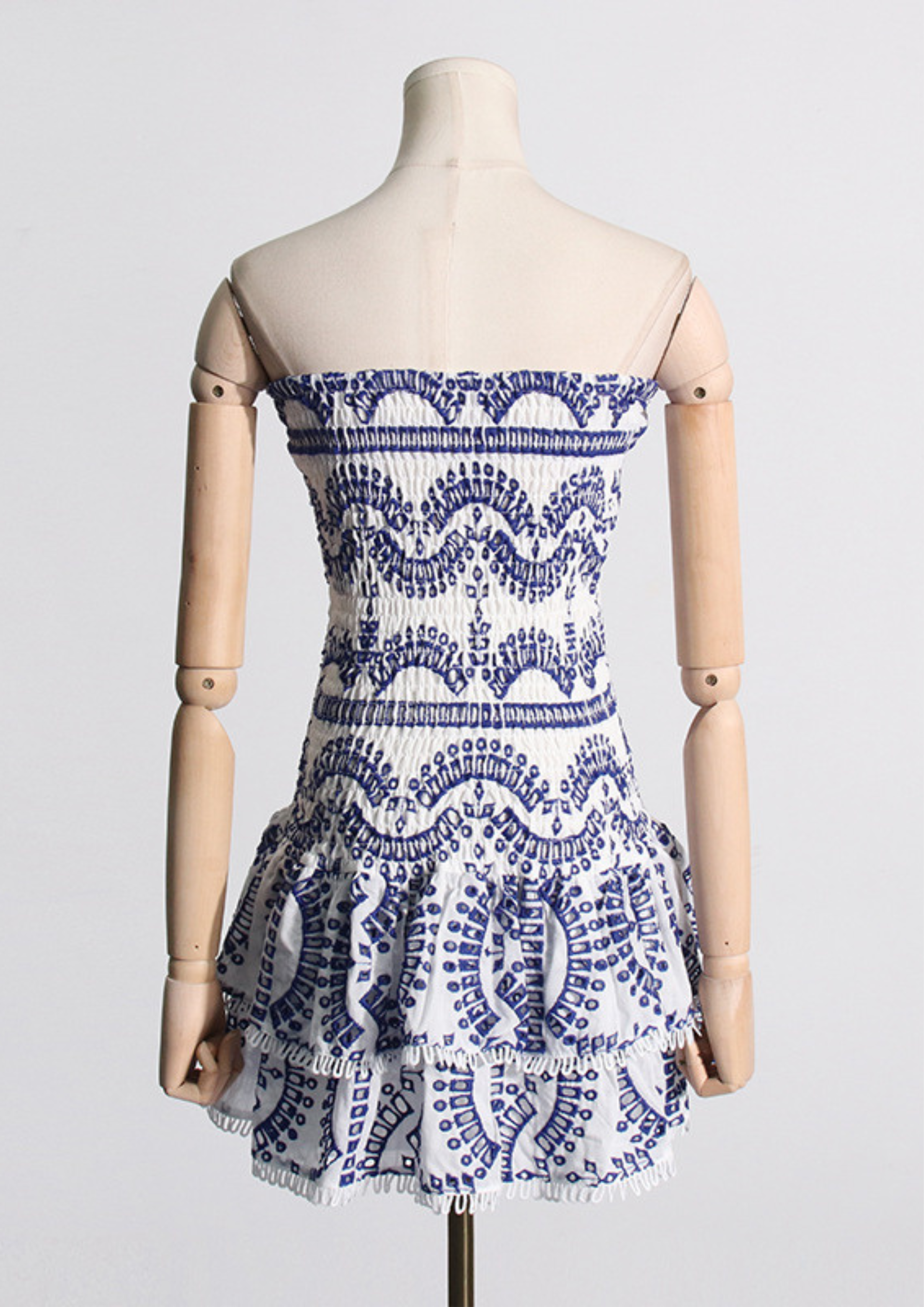 Mila  Embroidered Strapless Mini Dress
