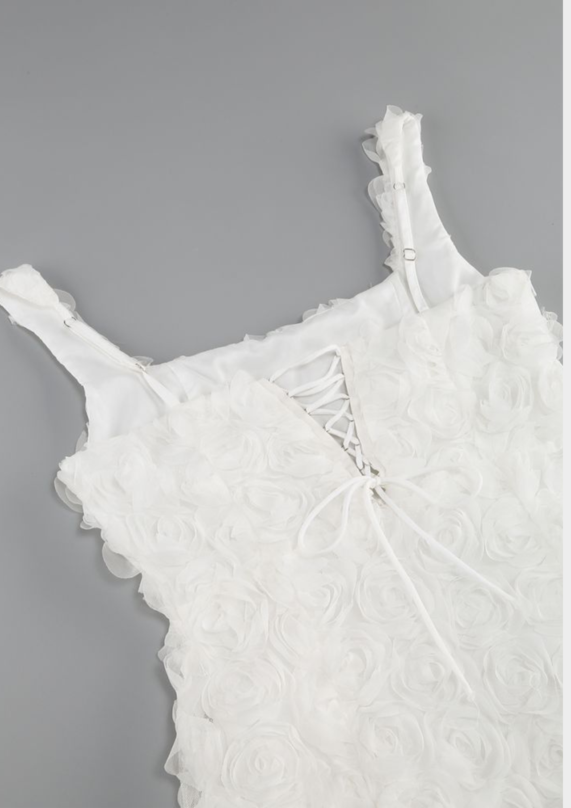 Rosé Bloom Flower Lace Back Mini Dress