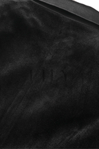 Noir Velvet  Ostrich Feather Cuffs Blazer