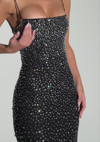 Sparkle Strapless LaceUp Backless Maxi Dress