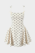 La Belle Polka Puff Strappy Mini Dress