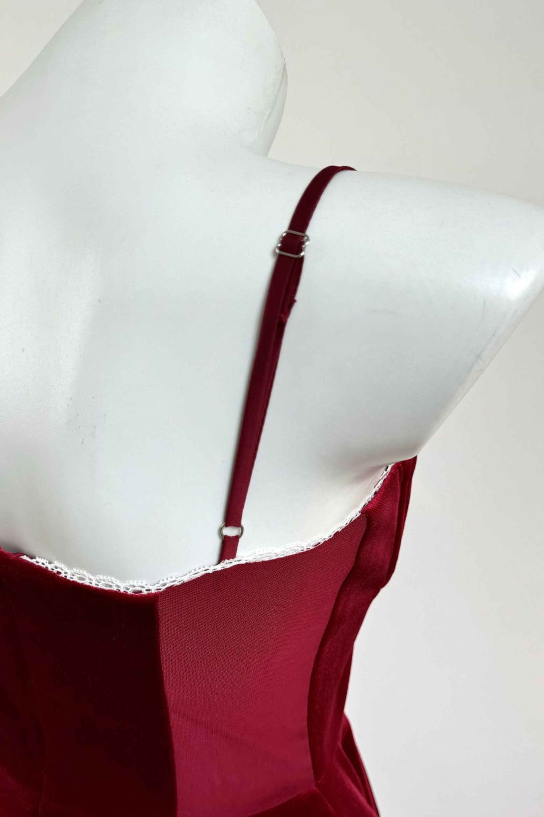 Velour Claret Bloom Romantic Mini Dress